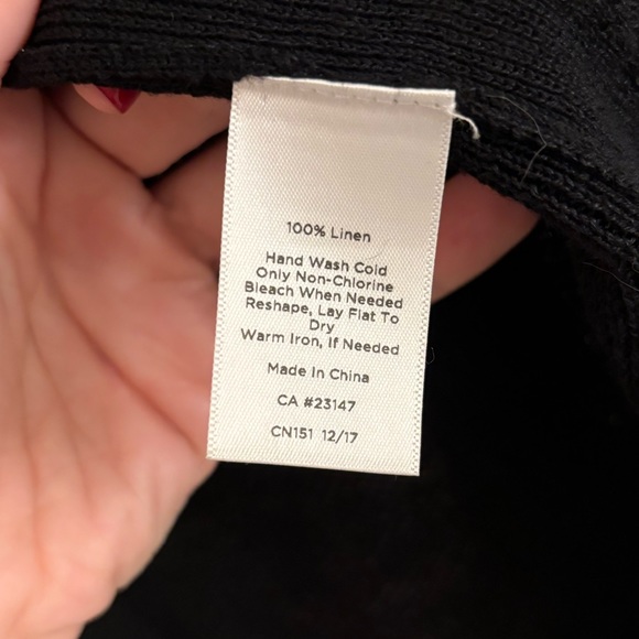 Talbots Black Open Knit Cardigan with Roll Up Sleeves - Picture 9 of 12